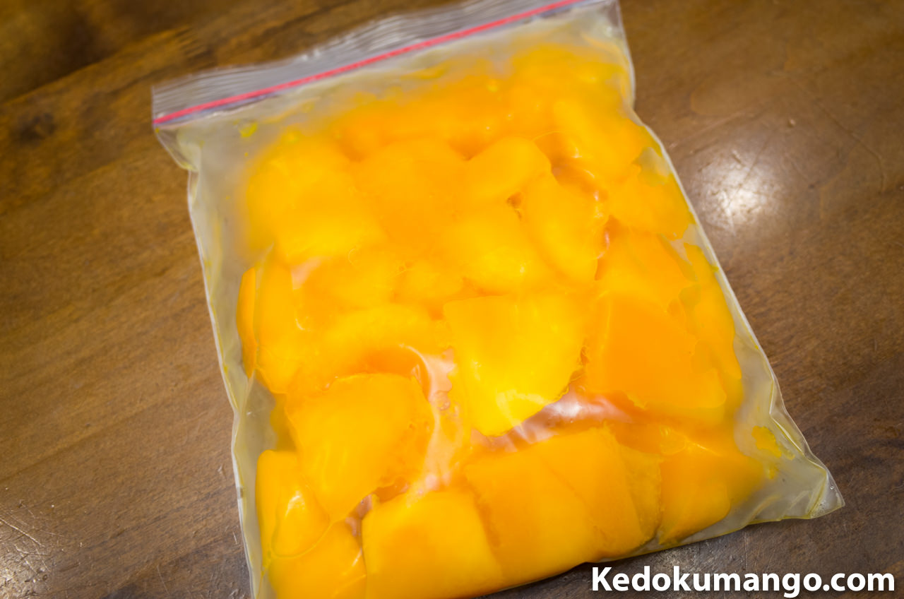 冷凍保存したマンゴー